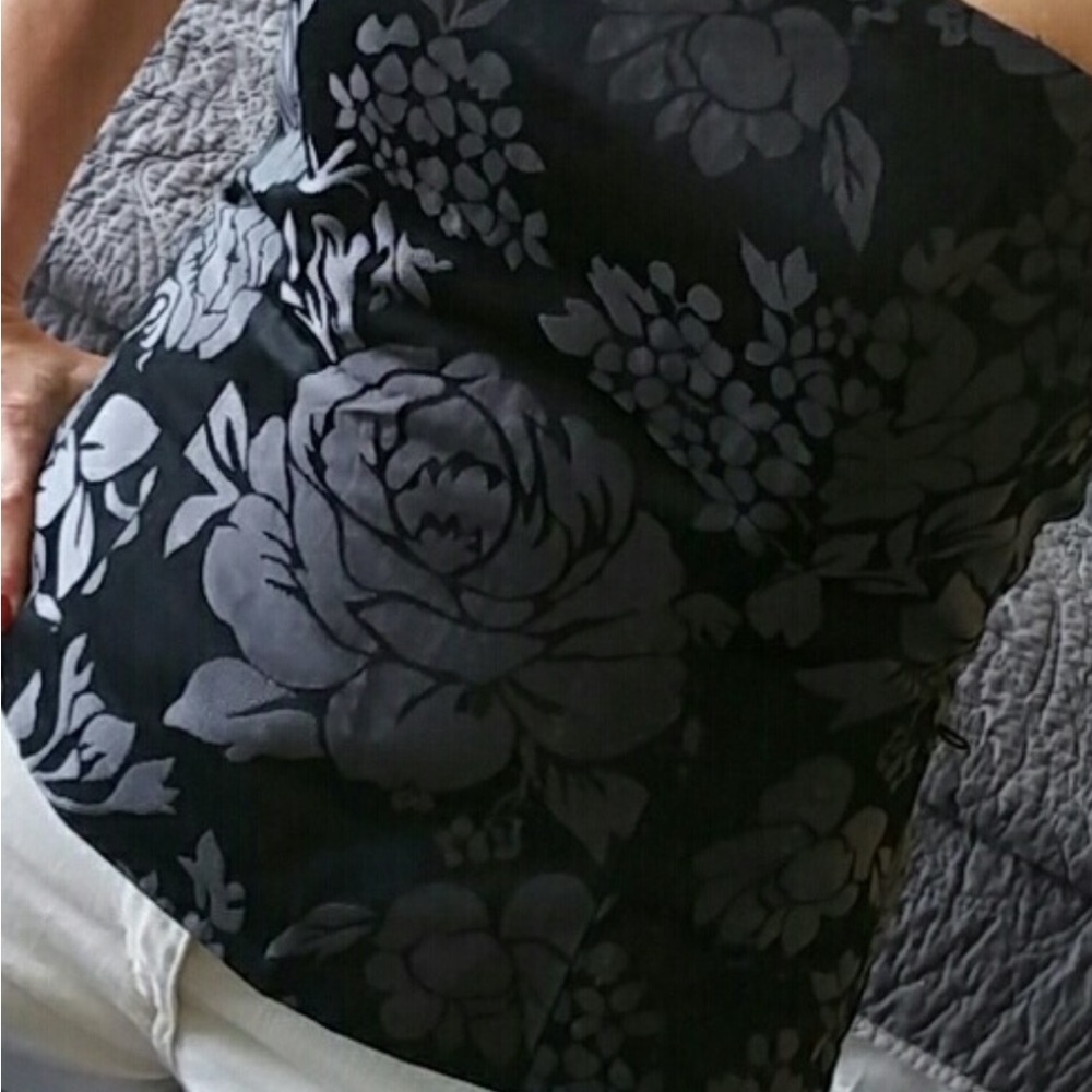White House Black Market Sexy Black & Gray Floral Corset Bustier - Picture 6 of 8